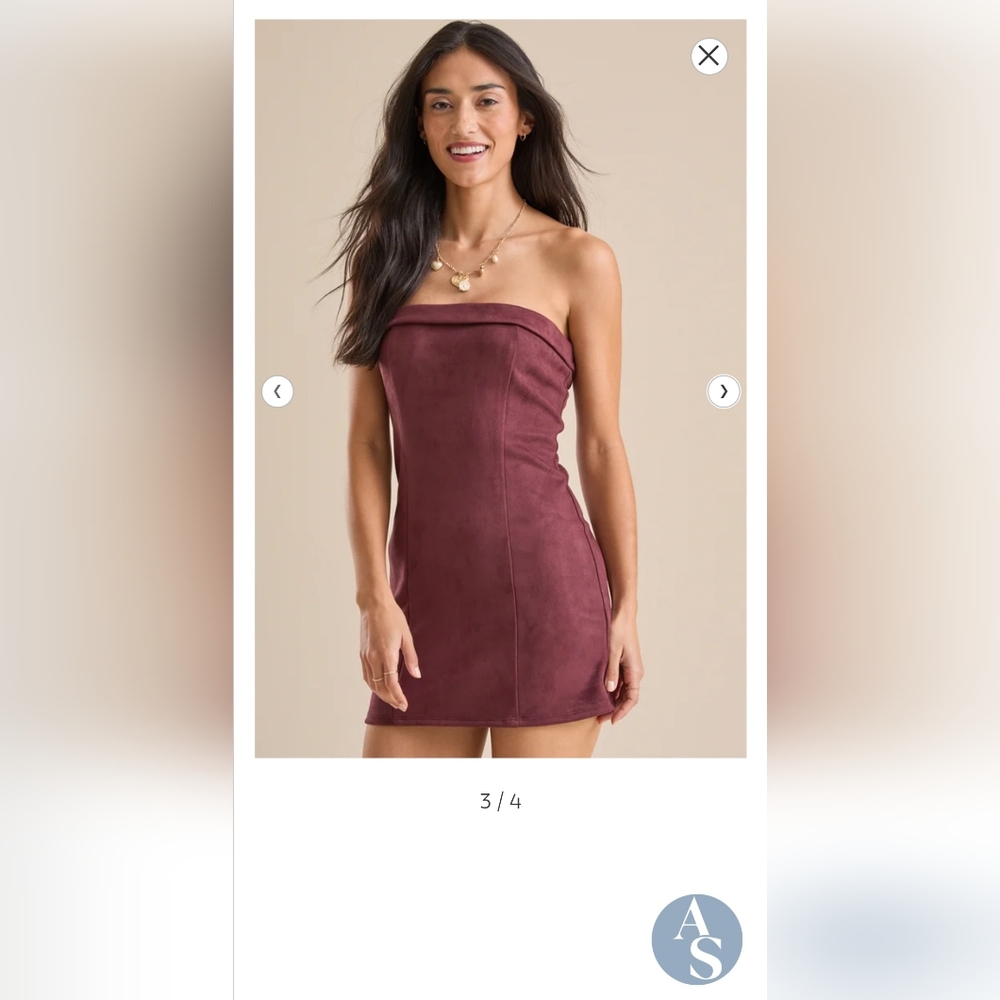 Altar'd State Shay Suede Strapless Dress